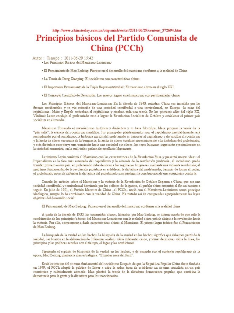 Evolución Ideológica del PCCh | PDF | marxismo | Socialismo