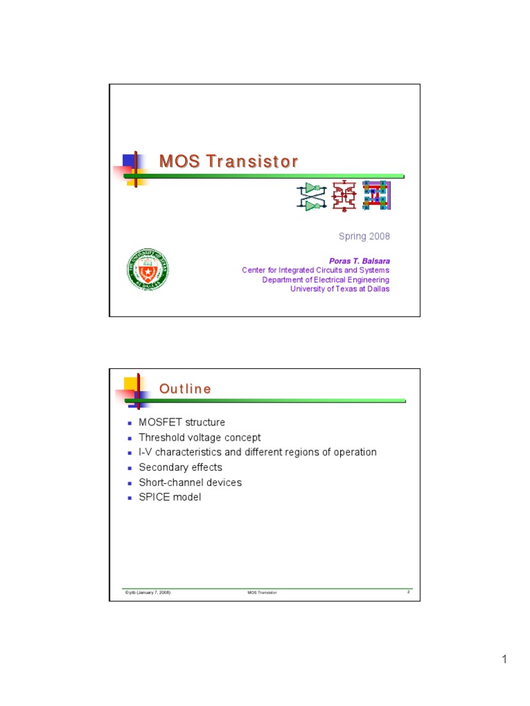 Mosfet Mosfet Field Effect Transistor