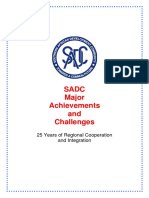 Sadc Major Achievements and Challenges: 25 Years of Regional Cooperation and Integration