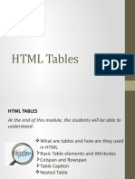 Chapter 7-HTML Tables