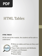 Chapter 7-HTML Tables