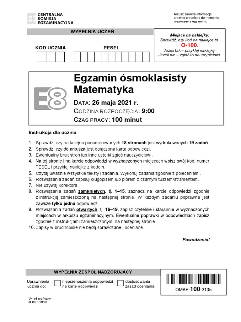 Próbny Egzamin ósmoklasisty Gwo Arkusze Pdf