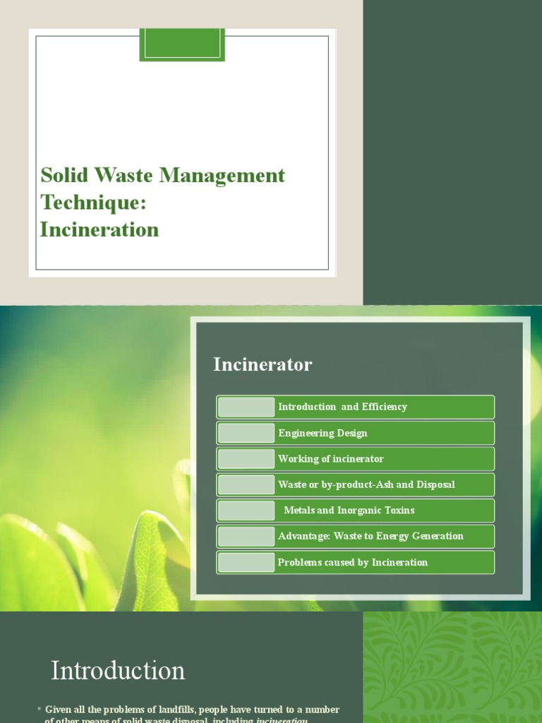 Incineration in Solid Waste Management | PDF | Incineration | Municipal ...