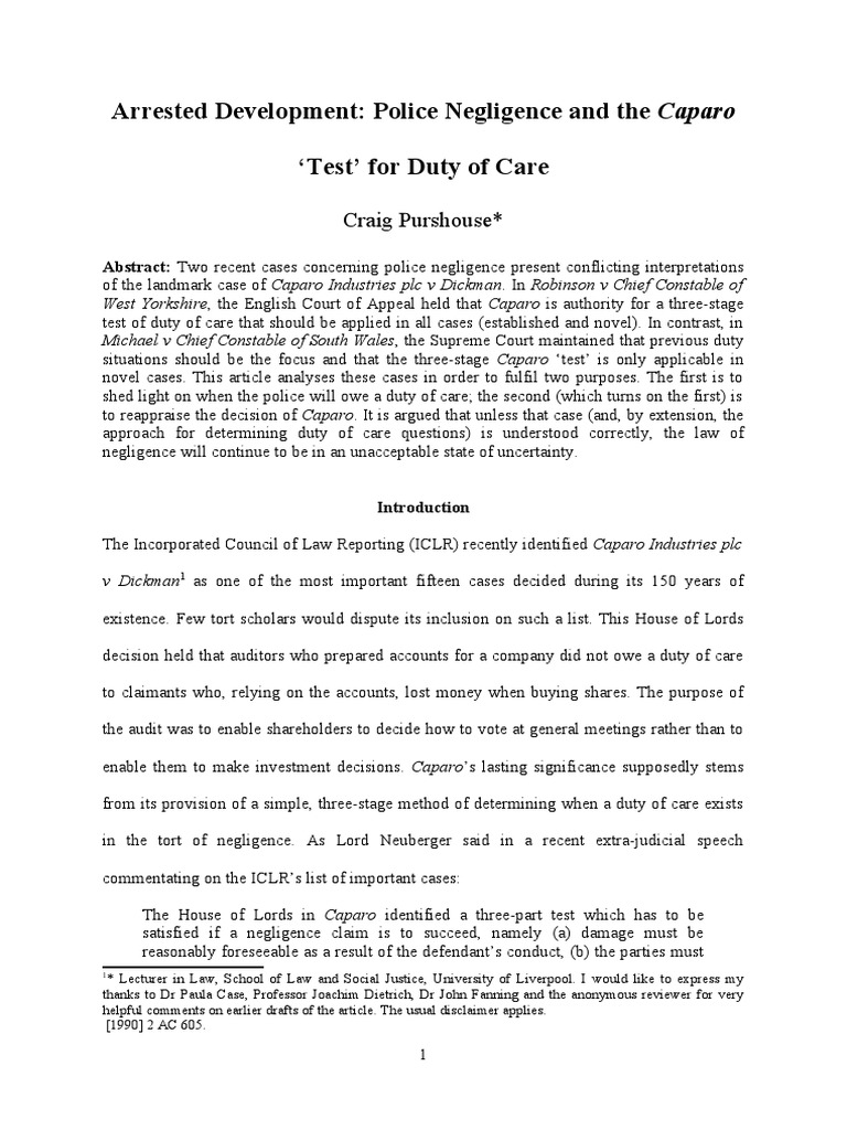 arrested-development-police-negligence-and-the-caparo-test-for-duty
