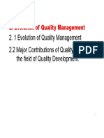 Evolution of Quality Management and Contributions of Quality Gurus