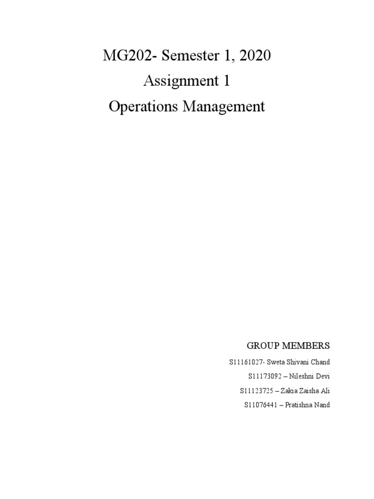 Operations Management Insights: MG202 | PDF | Operations Management ...