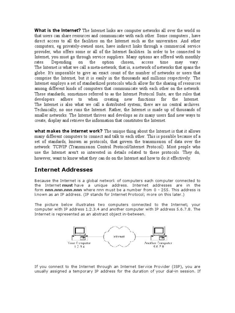 What Is The Internet | PDF | Internet Protocol Suite | World Wide Web