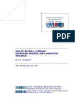 Adults' Informal Learning Definitions, Findings, Gaps and Future Research (Livingstone, 2001)