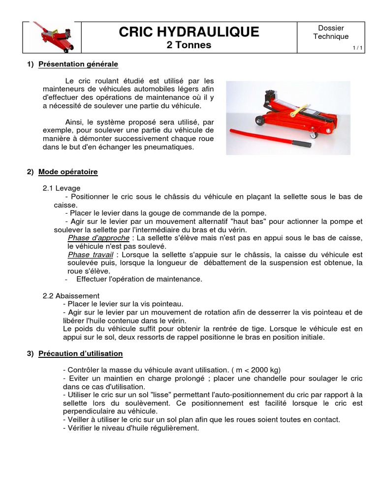 Présentation Générale, PDF, Levier (mécanique)