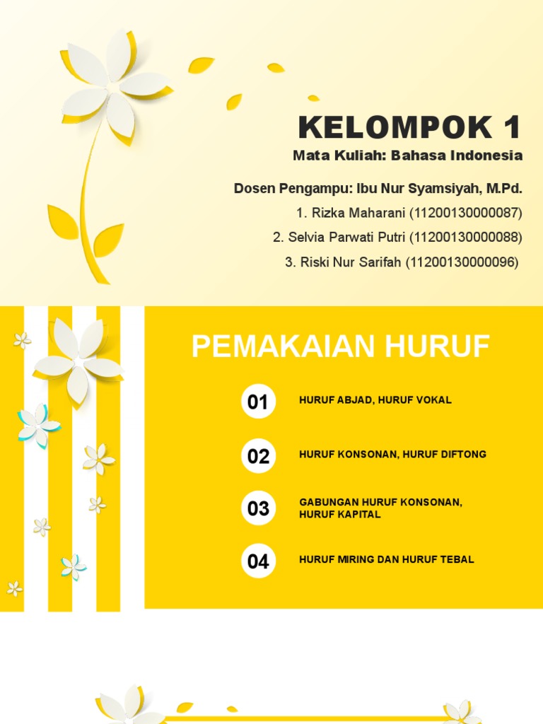 Bhs Indonesia Pemakaian Huruf Vokal Dan Konsonan Pdf
