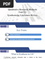 Unit 5.3 PPT - Synthesizing Literature