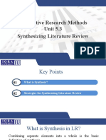 Unit 5.3 PPT - Synthesizing Literature
