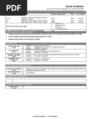 Editable CV Format