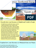 Natural Resources Geothermal Energy by - Yasinth and Ashwien