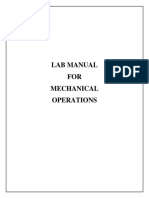 Lab Manual FOR Mechanical Operations