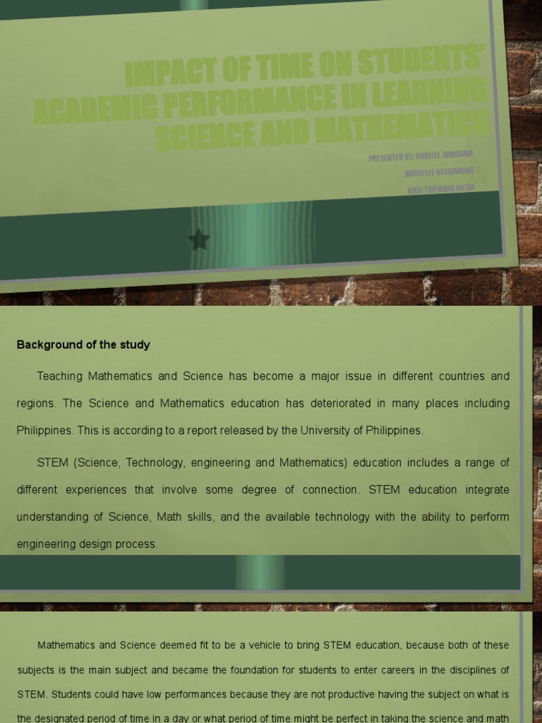 Impact of Time On Students' Academic Performance | PDF | Science ...