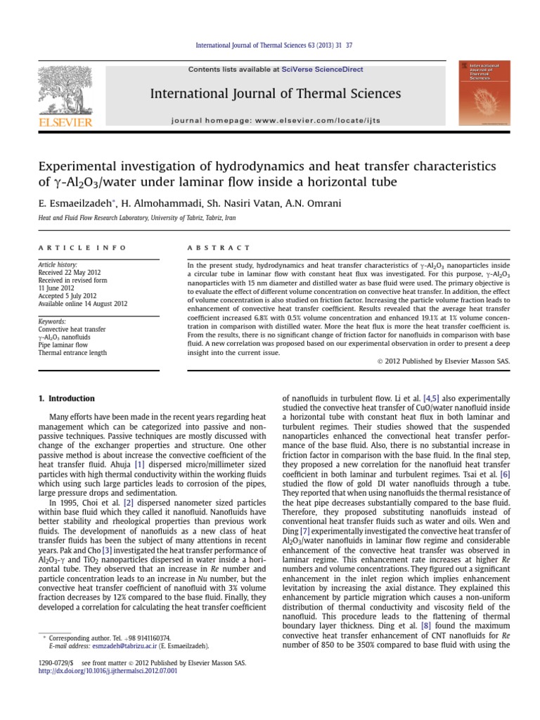 Experimental Investigation of Hydrodynamics and Heat Transfer ...