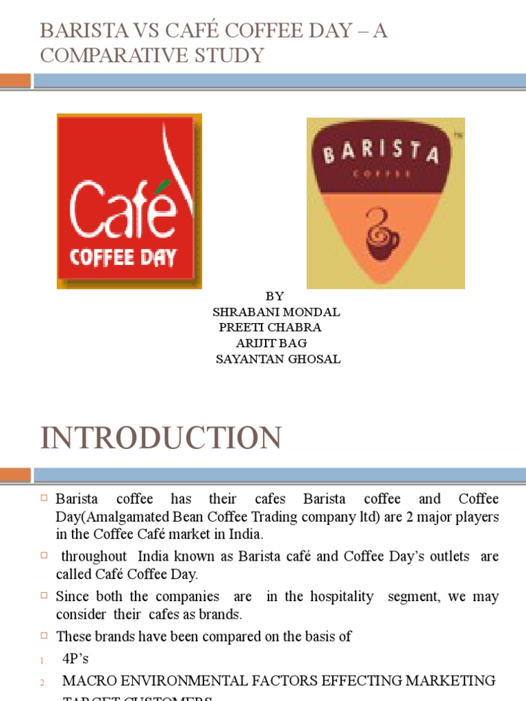 BARISTA VS CAFÉ COFFEE DAY A COMPARATIVE PDF Pricing Food And