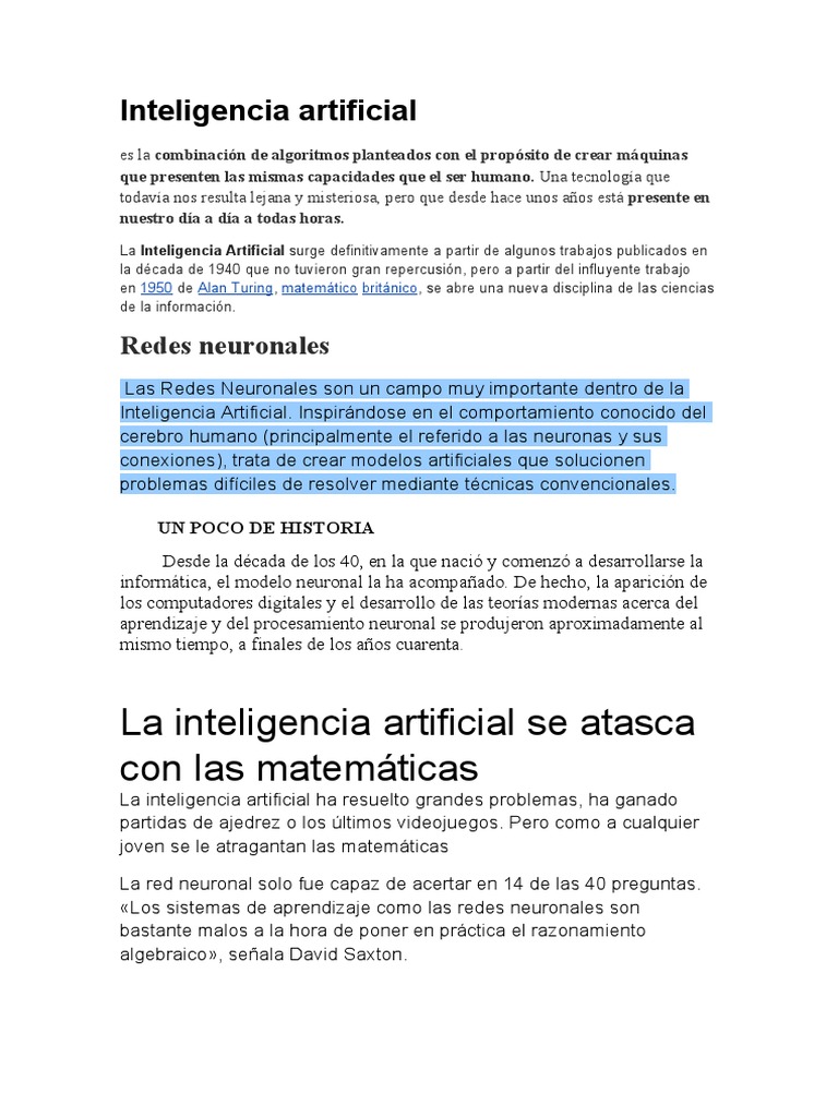 Inteligencia Artificial | PDF | Informática