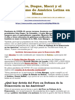 Almagro, Duque, Macri y El Neoliberalismo de América Latina en Miami