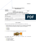 Evaluación Ciencias Grupos Alimenticios