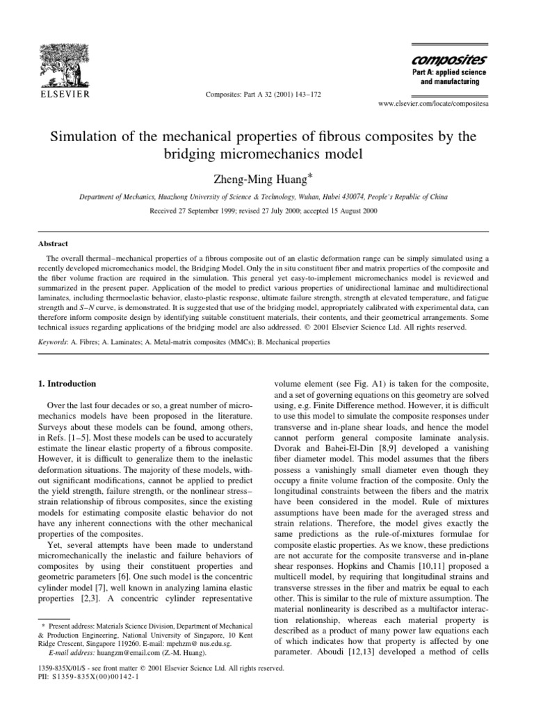 Simulation of The Mechanical Properties of Fibrous Composites by The ...