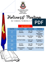 Holiness Meeting Schedule
