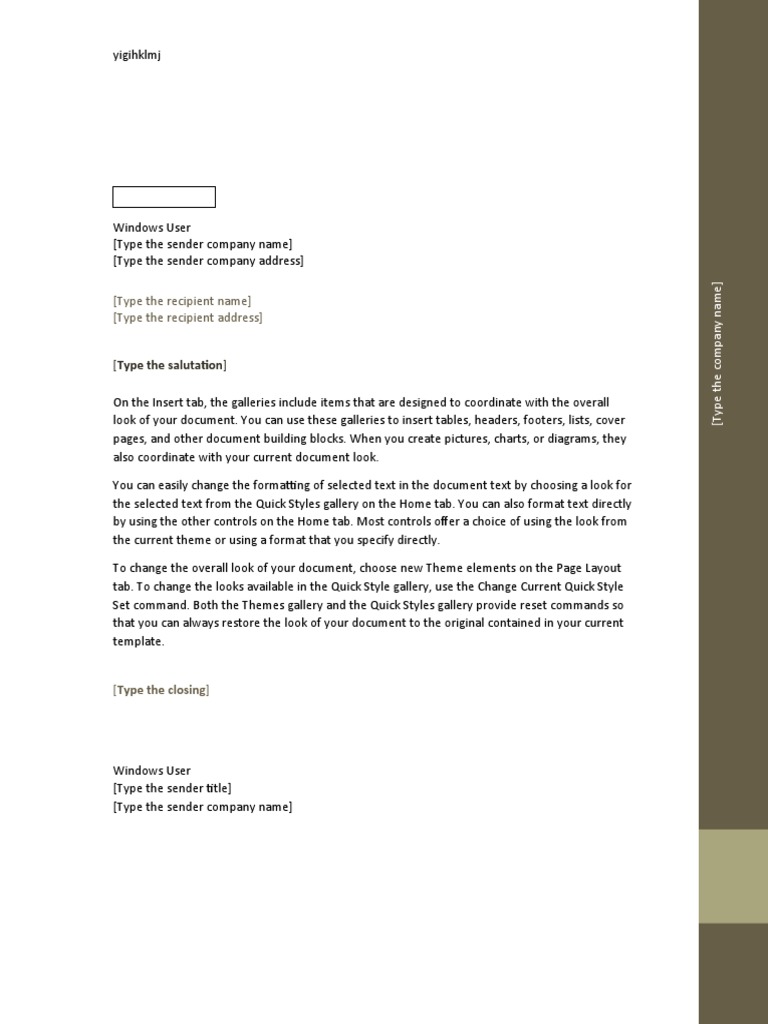 (Type The Recipient Name) (Type The Recipient Address) | PDF | Art ...