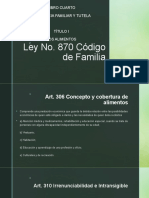 Ley No 870 Codigo de Familia - Pensión Alimenticia.