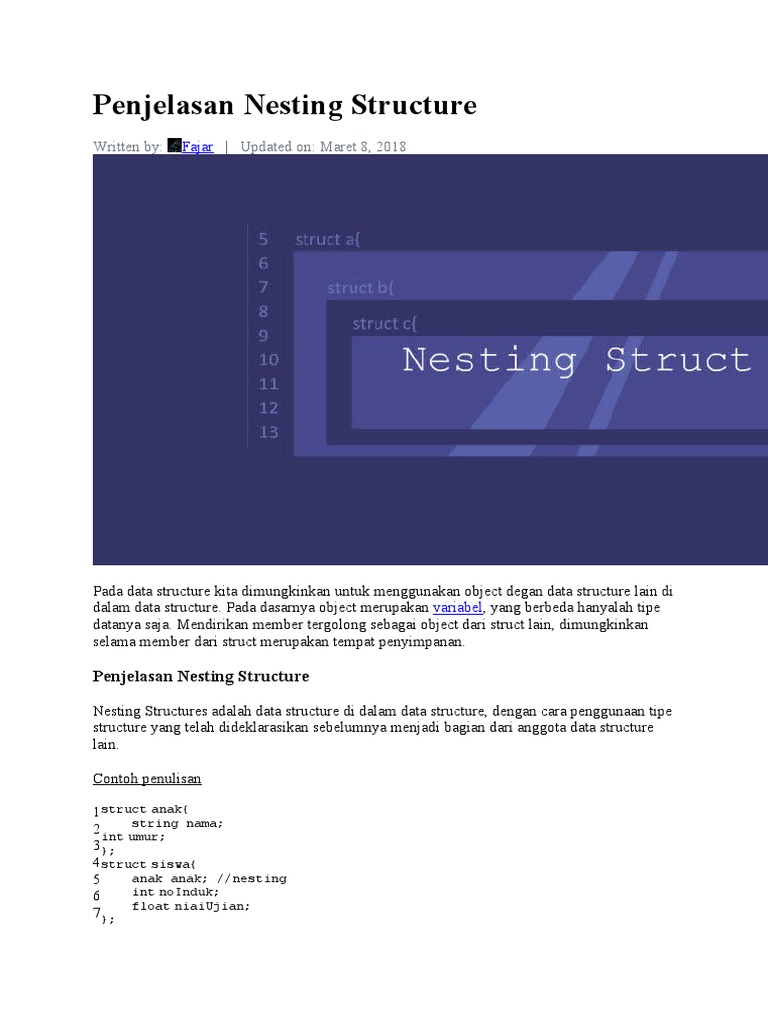 Penjelasan Nested Structure C++ | PDF