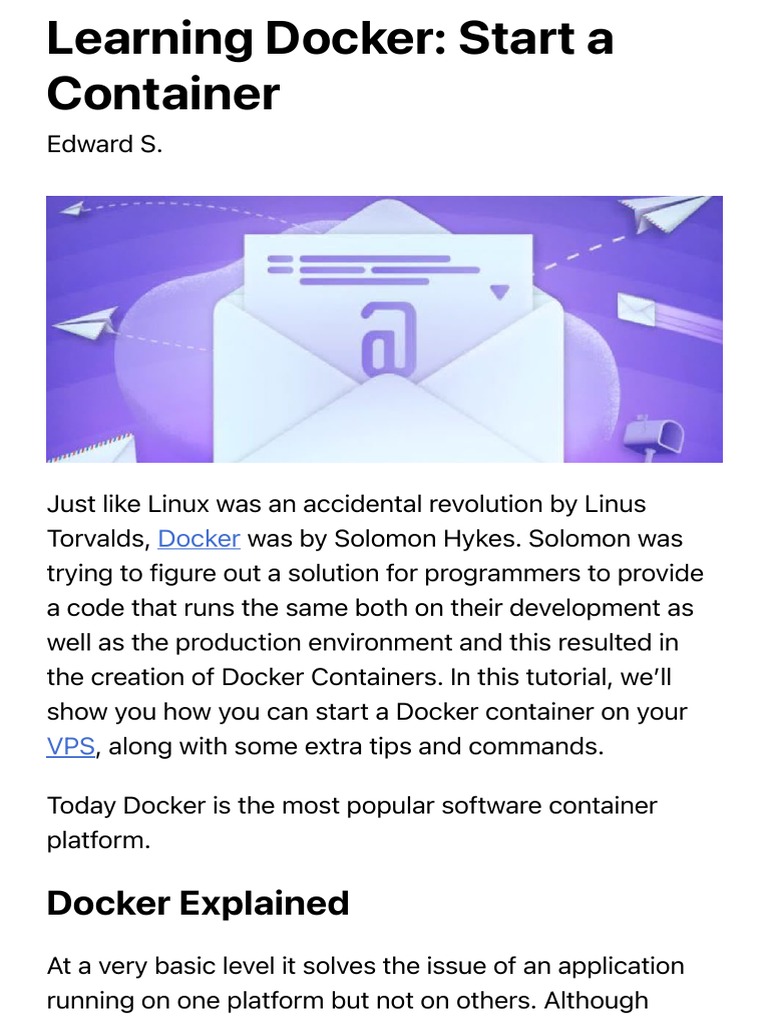 Using Docker: Start A Container - Easy Step-by-Step Guide | PDF | Free ...