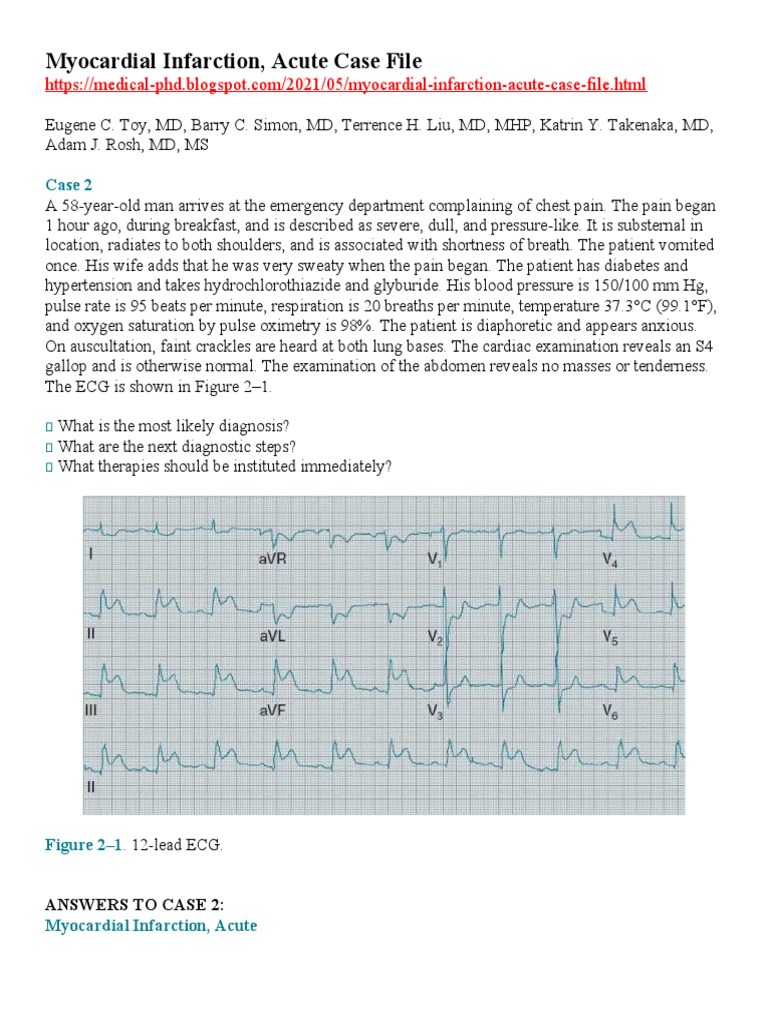 Myocardial Infarction, Acute Case File | PDF