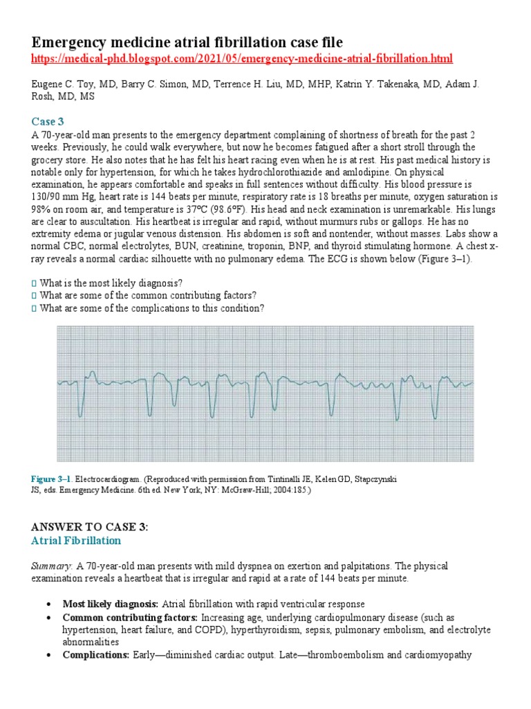 Atrial Fibrillation Case Study in ED | PDF | Heart | Heart Failure