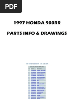 1997 Honda CBR900RR Parts Guide | PDF | Screw | Piston