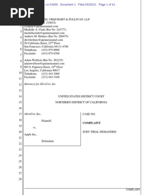AliveCor v. Apple Complaint