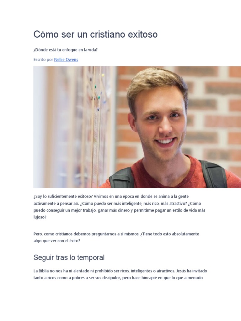 Cómo Ser Un Cristiano Exitoso | PDF | Cristo (título) | Jesús