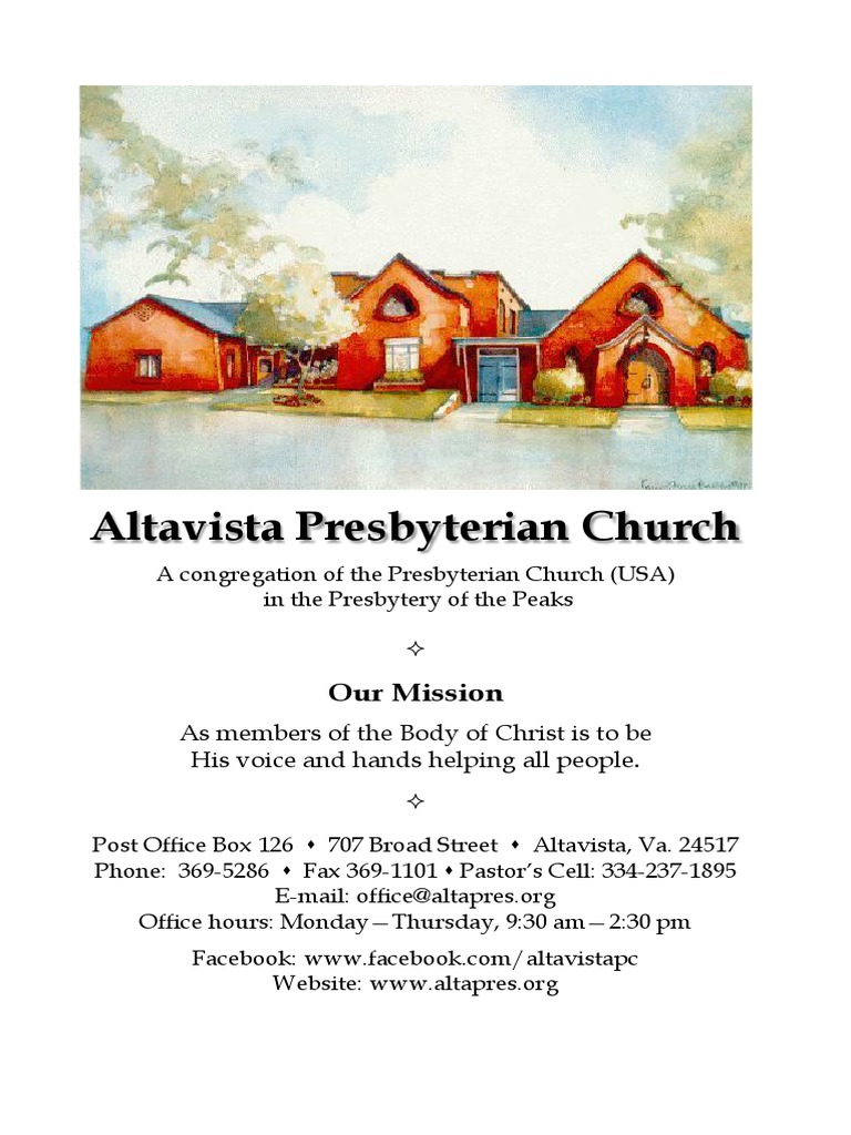 Altavista Presbyterian Church Our Mission PDF