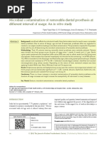 Microbial Contamination of Removable Dental Prosthesis at Different Interval of Usage an in Vitro Study