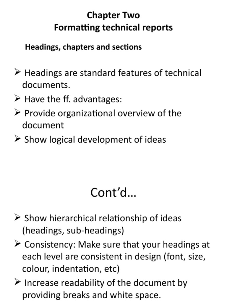 Formatting Technical Report Headings | PDF