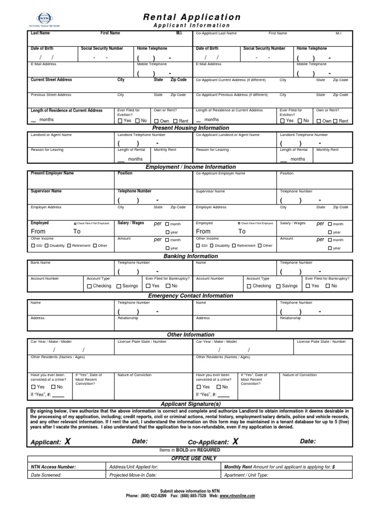 Rental Application - SM | PDF | Supplemental Security Income | Renting
