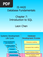 IS 4420 Database Fundamentals Introduction To SQL Leon Chen