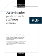 Actividades Libro Las Fabulas de Esopo