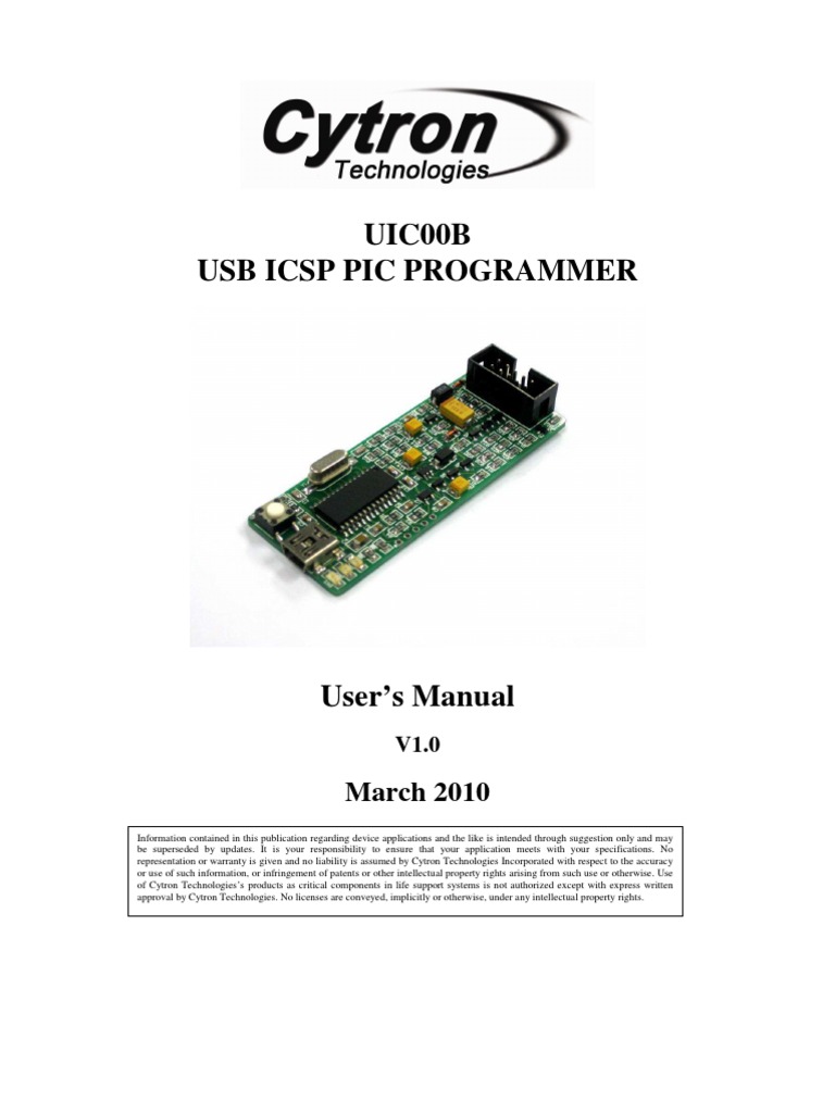 UIC00B & UIC-S Users Manual | PDF | Pic Microcontroller | Usb