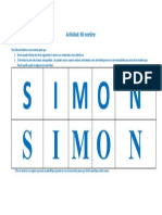 Escritura Simon Con Letra Punteada