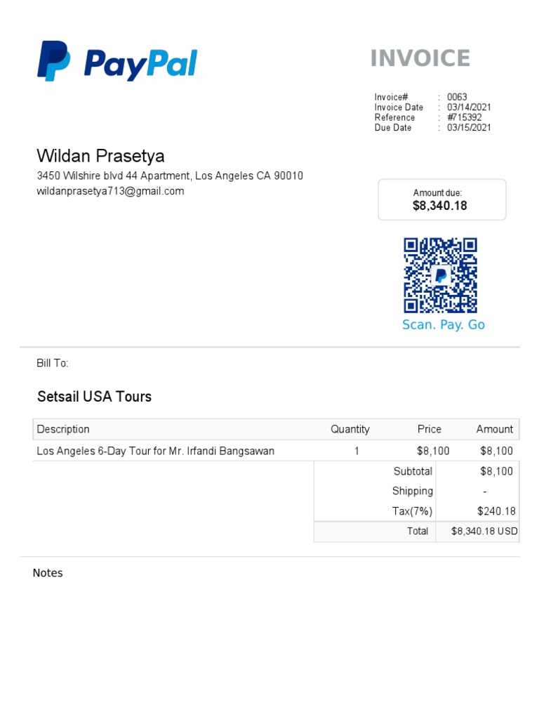 Paypal Invoice Pdf