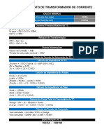 Dimensionamento de TC - 100-5A