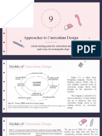 Approaches To Curriculum Design: About Starting Point For Curriculum Design, and A Way of Covering The Steps