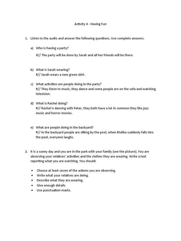 Activity 4 | PDF | Language Arts & Discipline