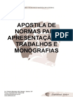 APOSTILA DE NORMAS PARA APRESENTAÇÃO DE TRABALHOS E MONOGRAFIAS 2019