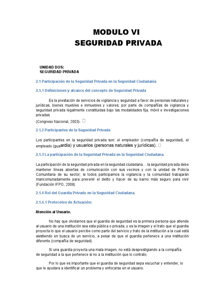 Rol del Guardia en Seguridad Privada | PDF | Policía | Guardia de seguridad